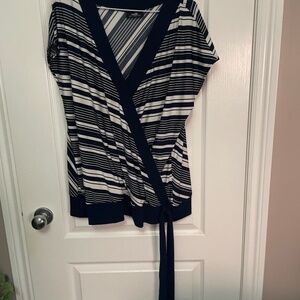 Blue White Stripe Top